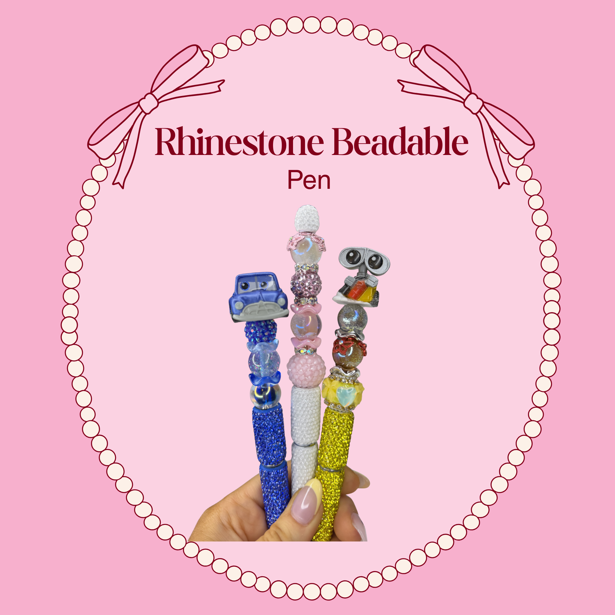 Rhinestones Beadable Pen